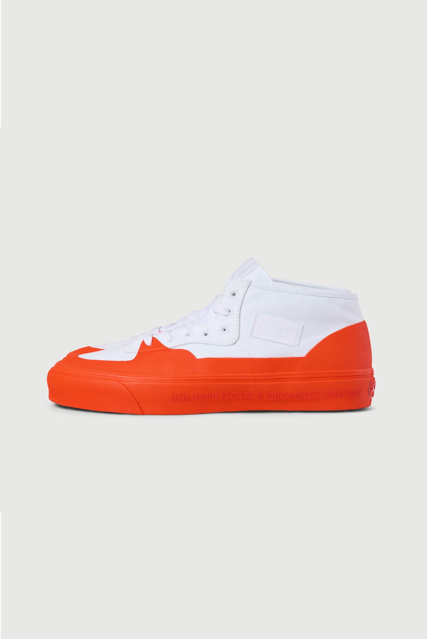 Benjamin Edgar for Vans Vault Half Cab in White / Safety Orange