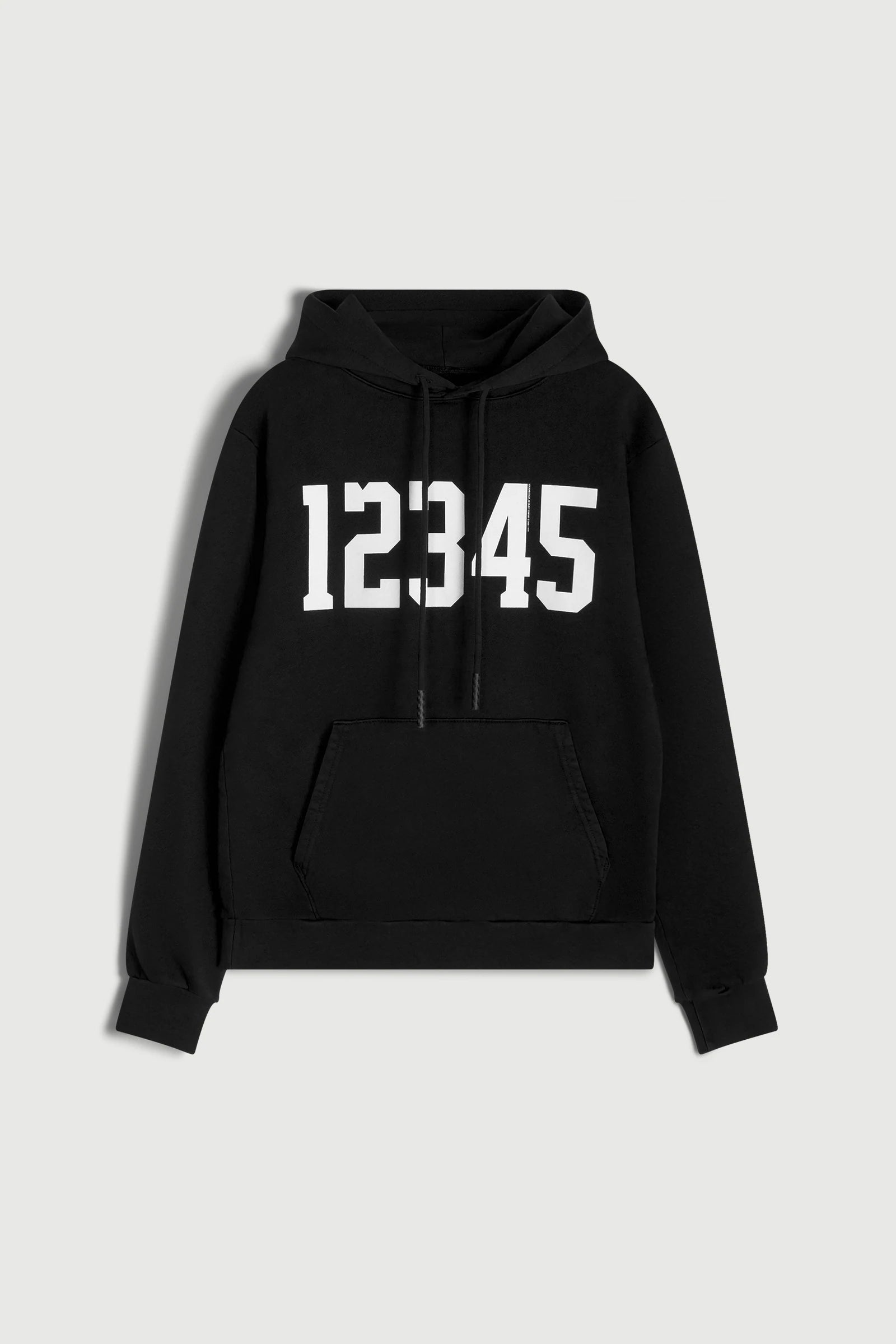 Black 12345 Hooded Sweatshirt