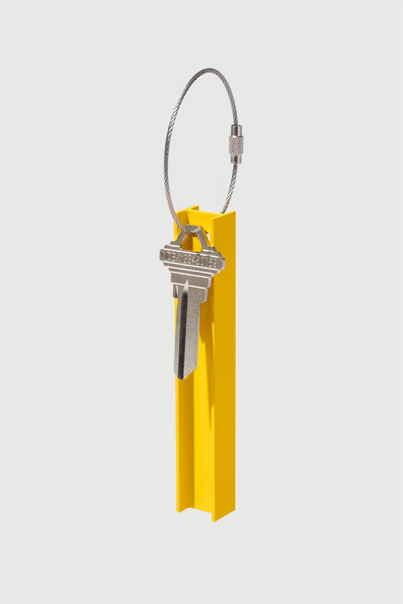 Yellow, RAL 1023, I-Beam Keychain in Steel