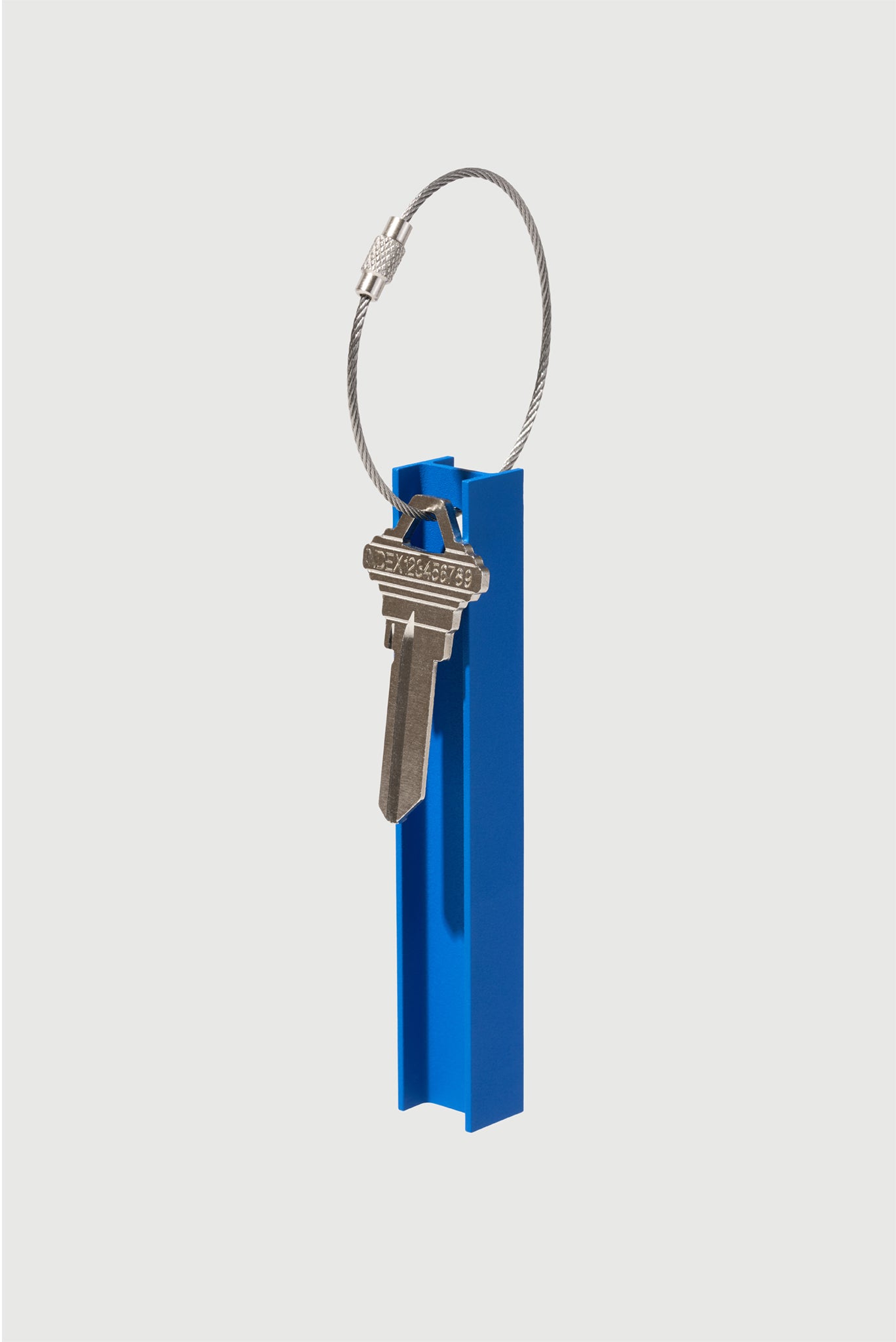 Blue, RAL 5005, I-Beam Keychain in Steel