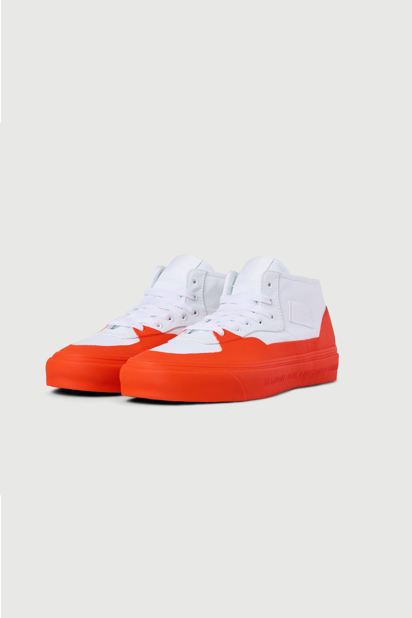 Benjamin Edgar for Vans Vault Half Cab in White / Safety Orange