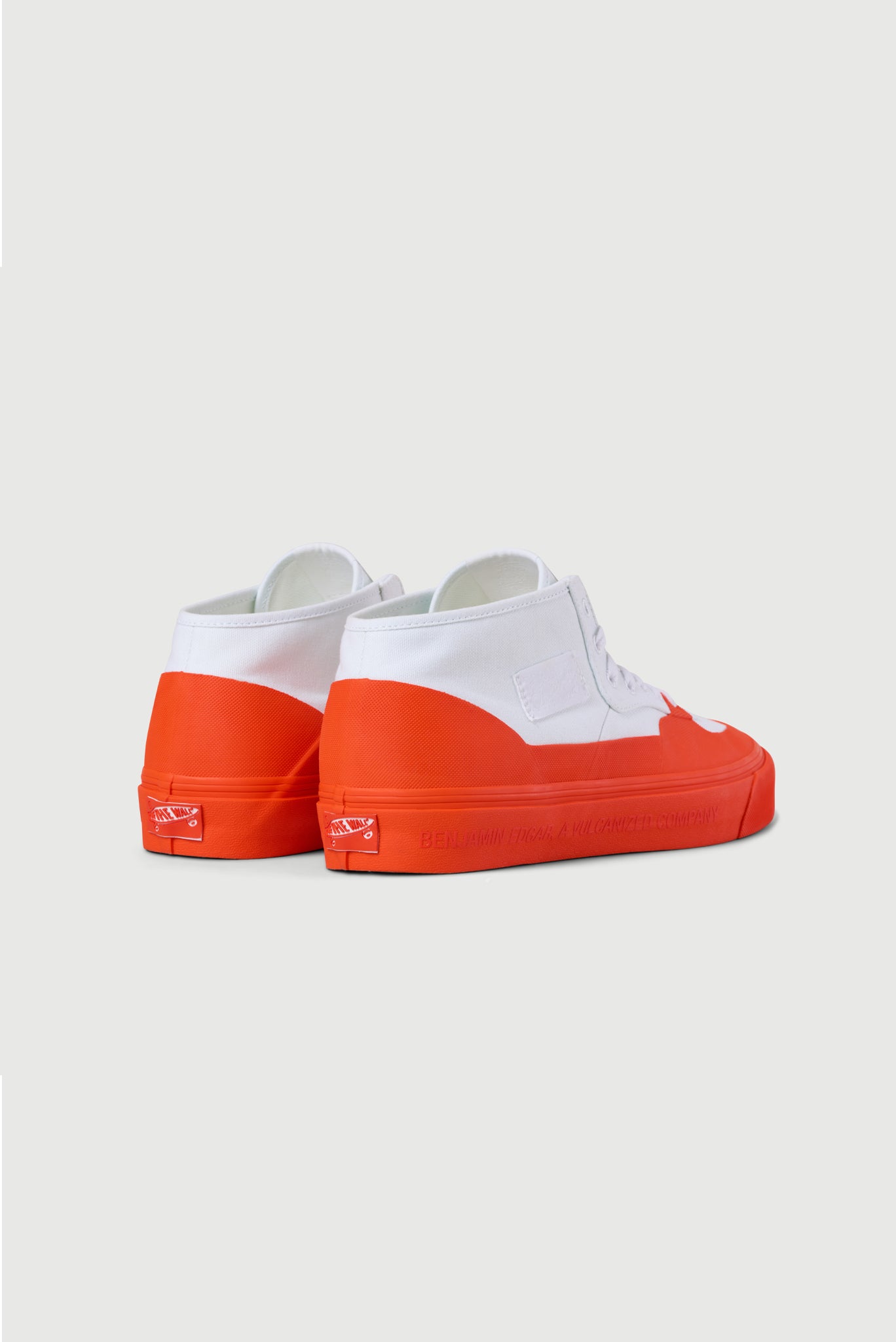 Benjamin Edgar for Vans Vault Half Cab in White / Safety Orange