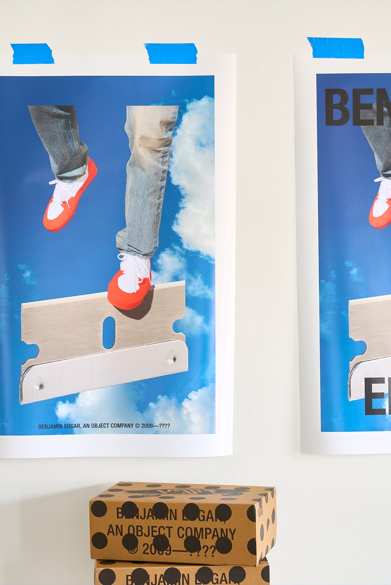 Benjamin Edgar for Vans Vault Half Cab in White / Safety Orange